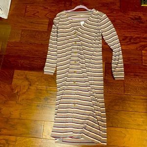 Stripped rib button up LOFT small dress NWT!